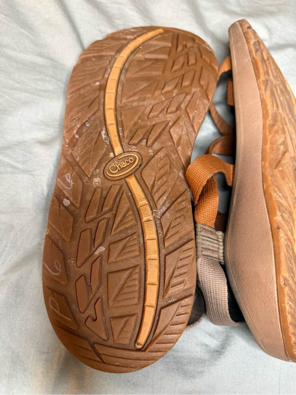 Chaco Men's Z/1 Classic Sandals Burnt Orange and Tan Size 12 - Picture 5 of 7